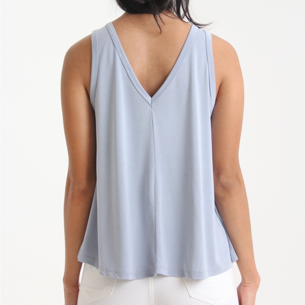 SALT + CO. - Knit No. 03, Women’s V-Neck Butter Jersey Tank in Cloud (NWT) - Picture 6 of 6